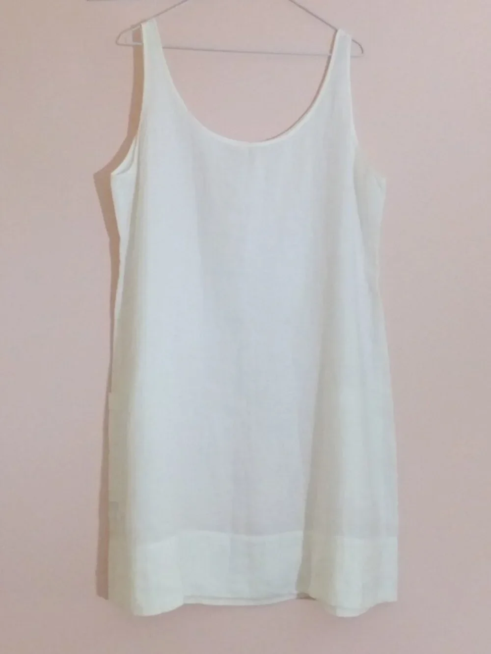 Eileen Fisher Tunic Top Womens Large White 100% Irish Linen Sleeveless Pullover - Picture 3 of 6